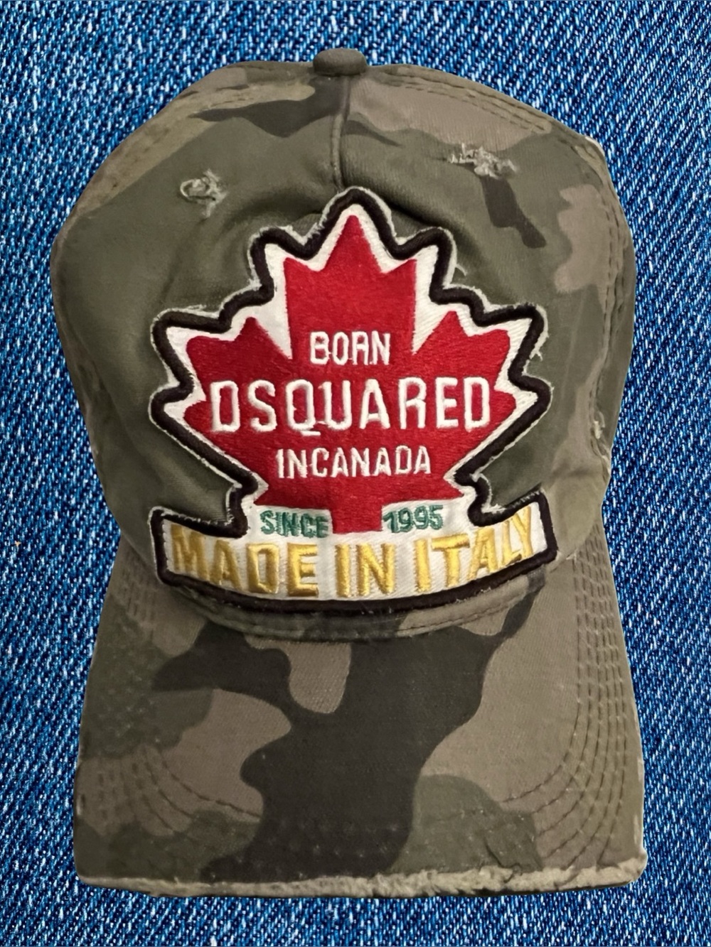 DSQUARED2 Distressed Camo BB Cap